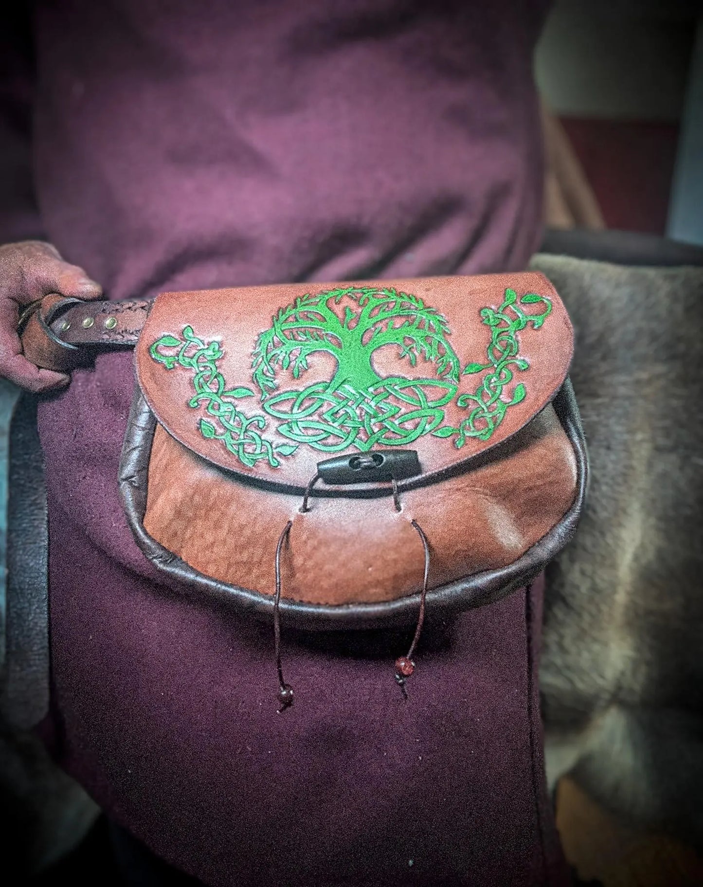 The World Tree- Leather Belt Bag