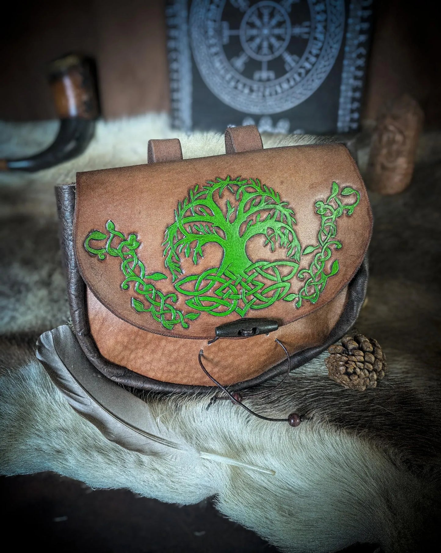 The World Tree- Leather Belt Bag