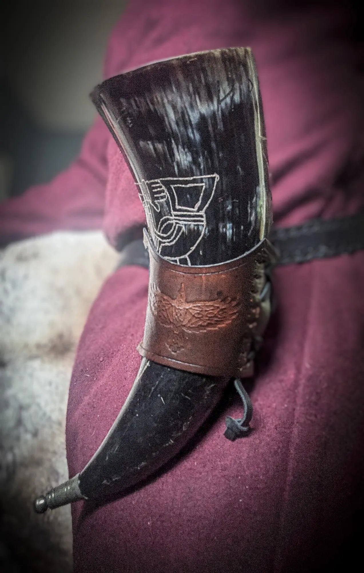 Drinking Horn Holster - Medieval Beverage Holder