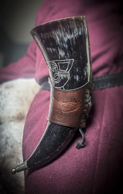 Drinking Horn Holster - Medieval Beverage Holder