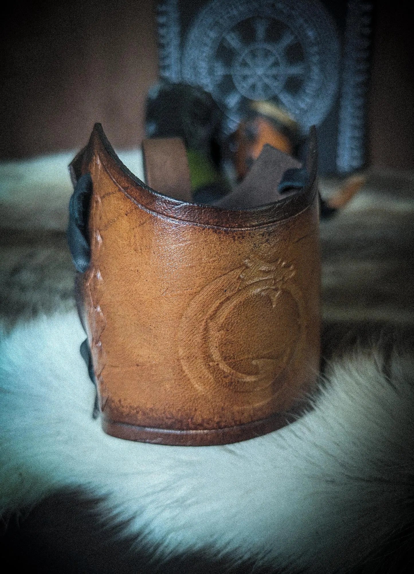 Drinking Horn Holster - Medieval Beverage Holder