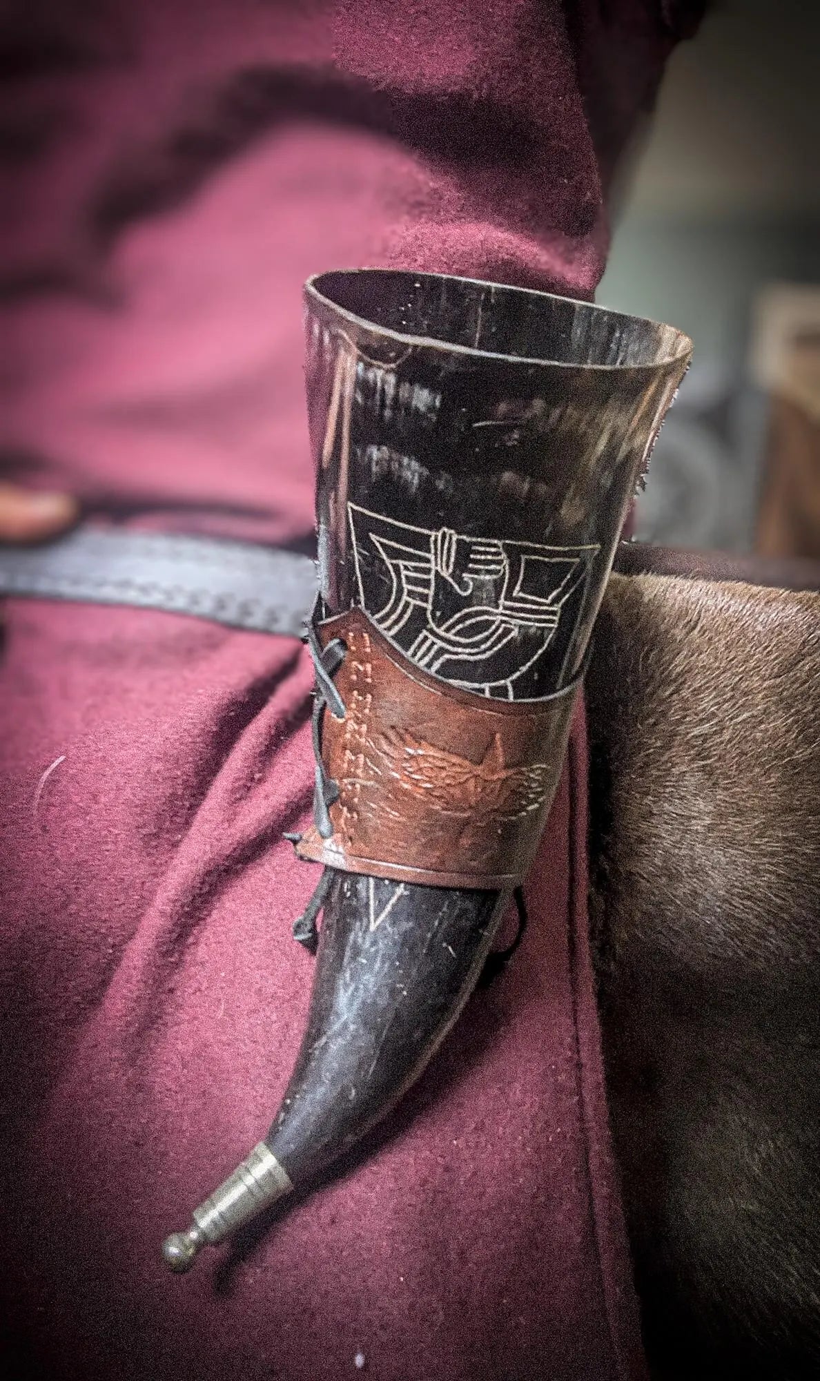 Drinking Horn Holster - Medieval Beverage Holder