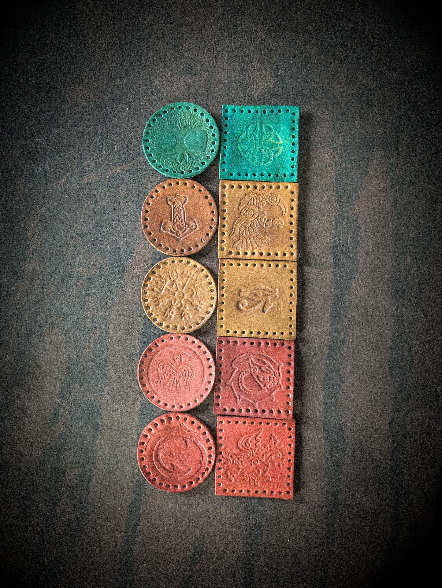 Leather Sew-on Patches - Variety Pack of Pagan Leatherette Patches