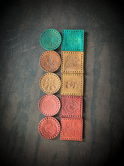 Leather Sew-on Patches - Variety Pack of Pagan Leatherette Patches