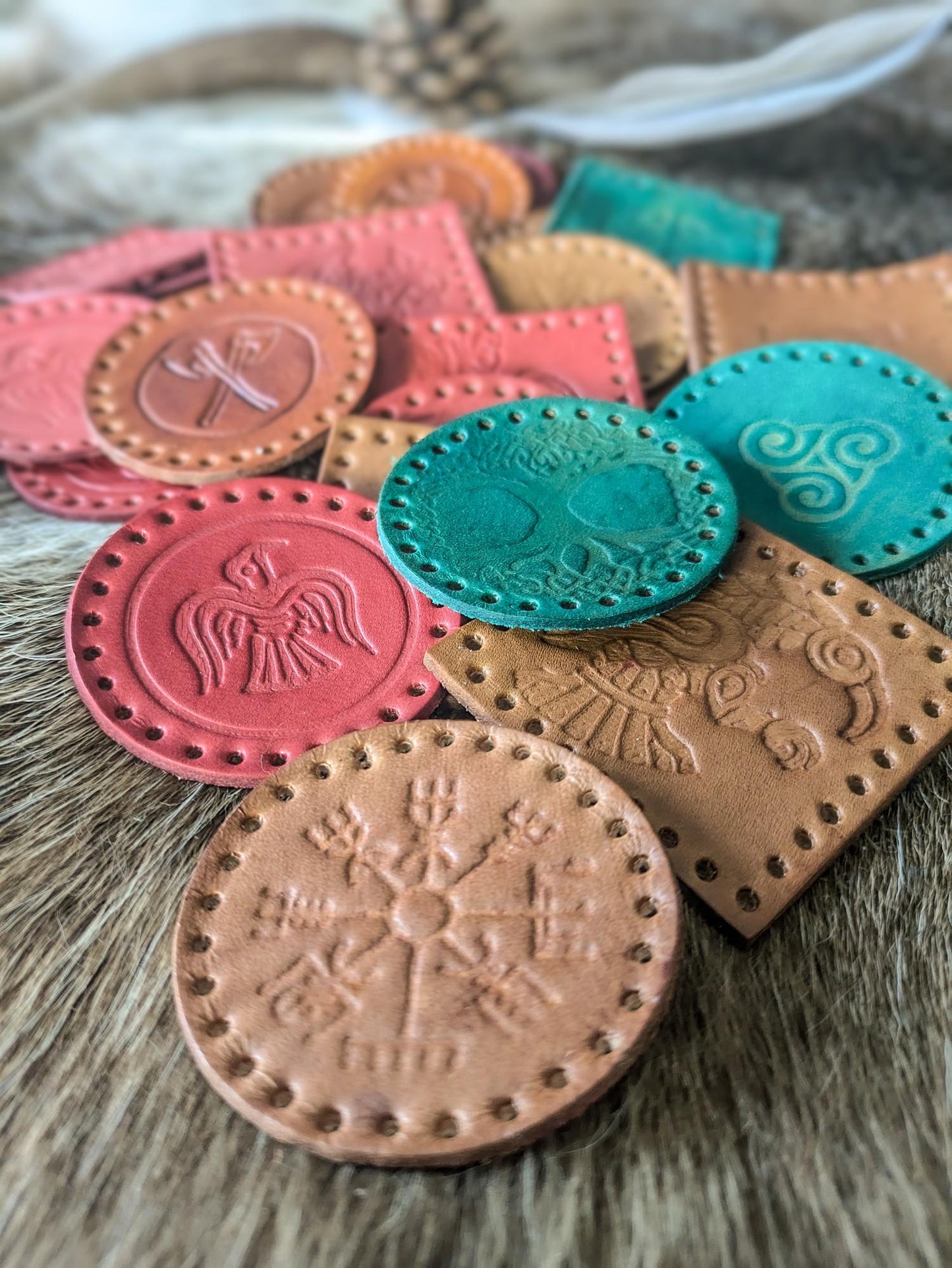 Leather Sew-on Patches - Variety Pack of Pagan Leatherette Patches