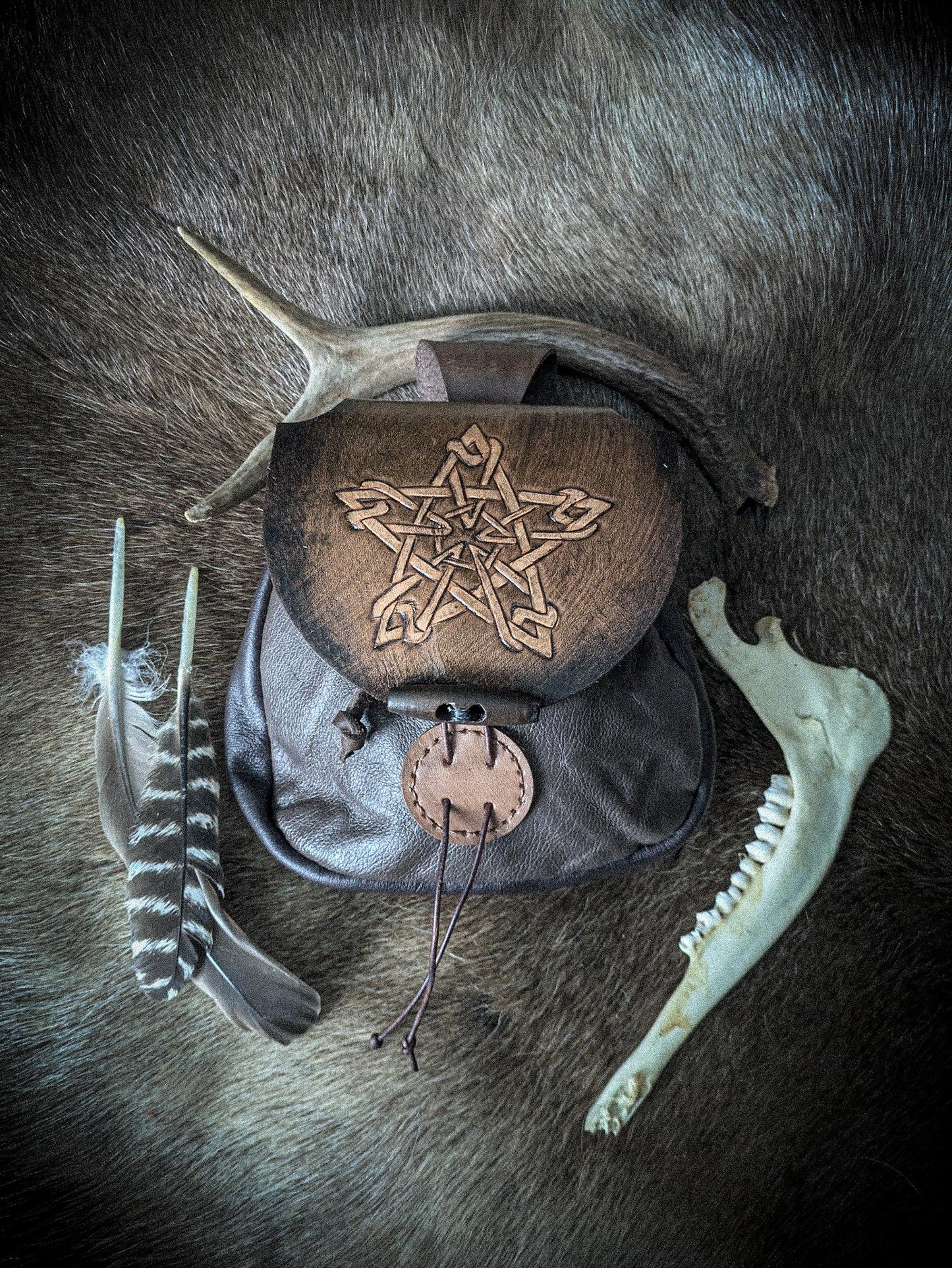 Celtic Star - Leather Belt Bag