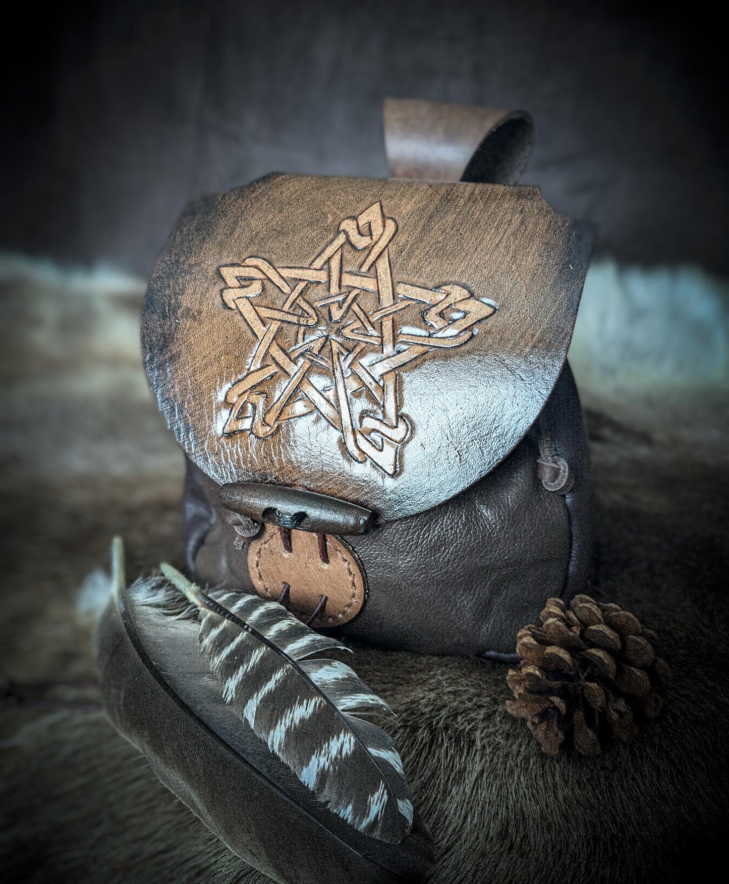 Celtic Star - Leather Belt Bag