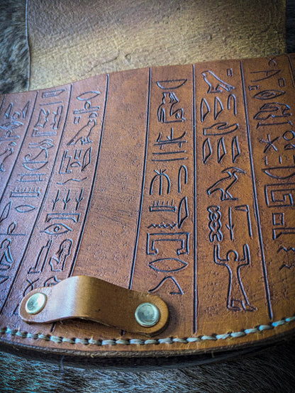 Leather Hip Satchel - Egyptian Scarab II
