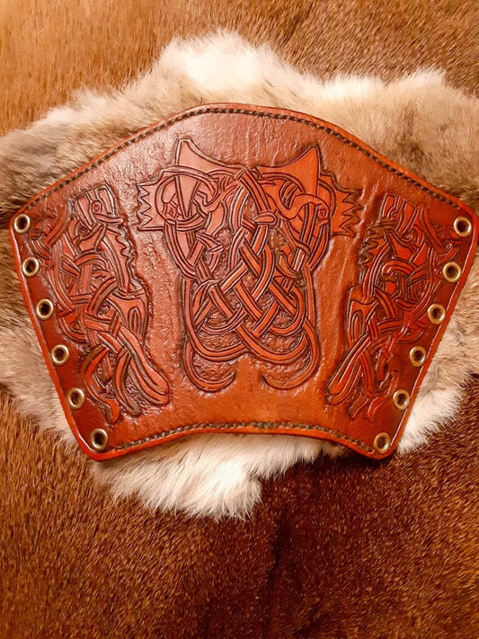 Barbarian Leather and Rabbit Fur Bracers // Viking Bracers Armor // Norse -   Canada