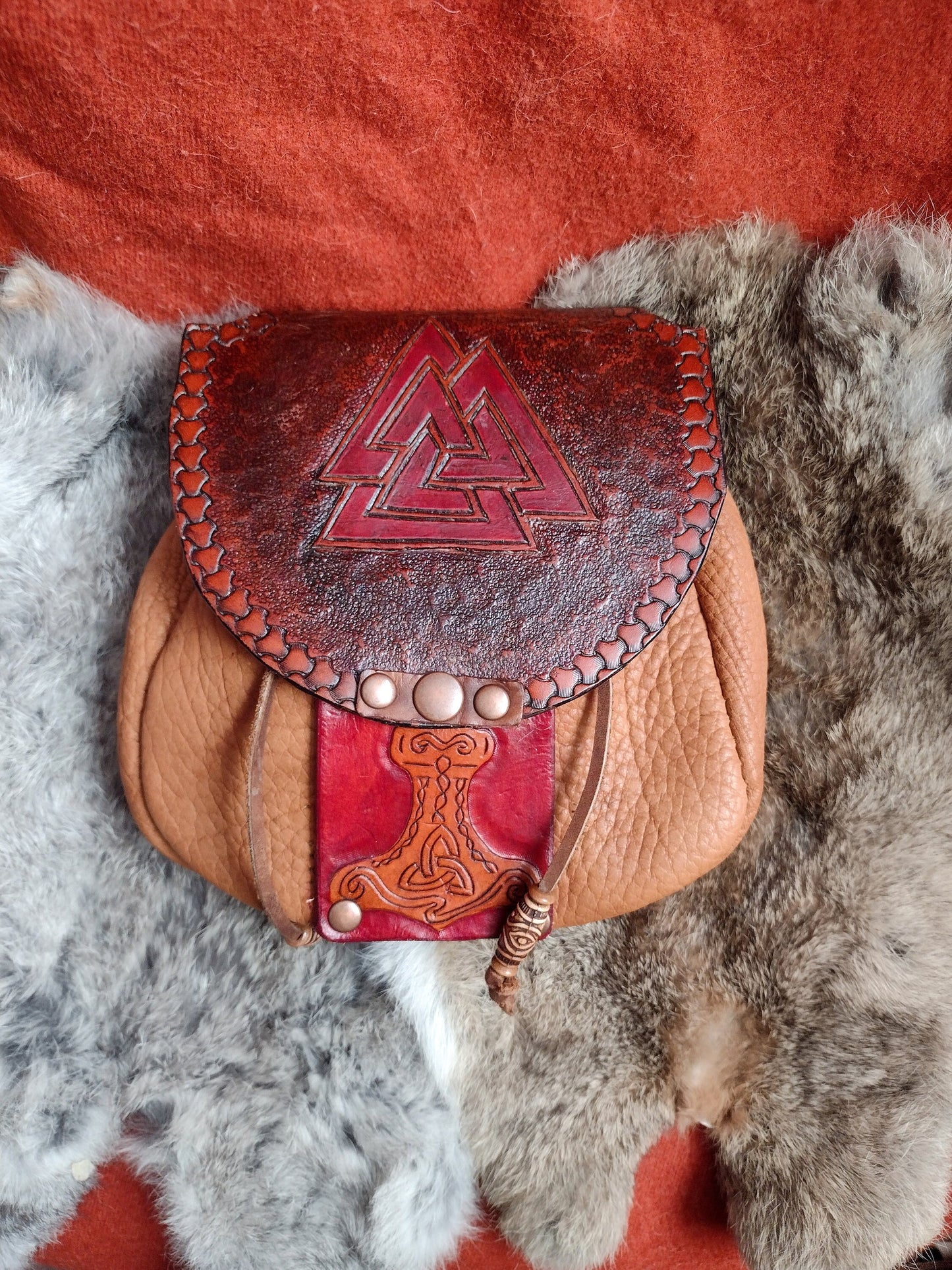 Leather Belt Bag - Valknut