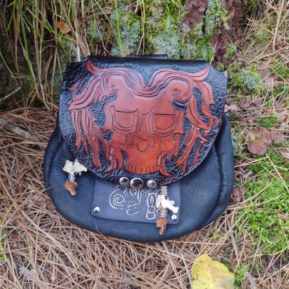 Aztec Skull - Leather Belt Bag