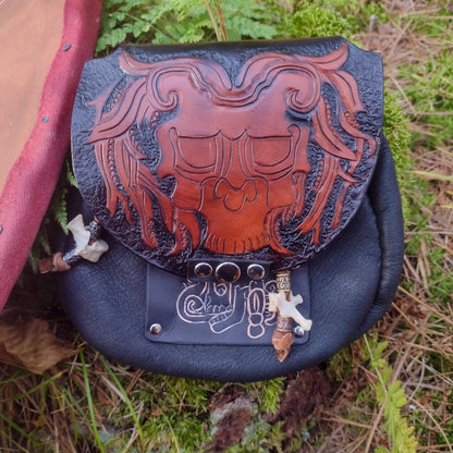 Aztec Skull - Leather Belt Bag