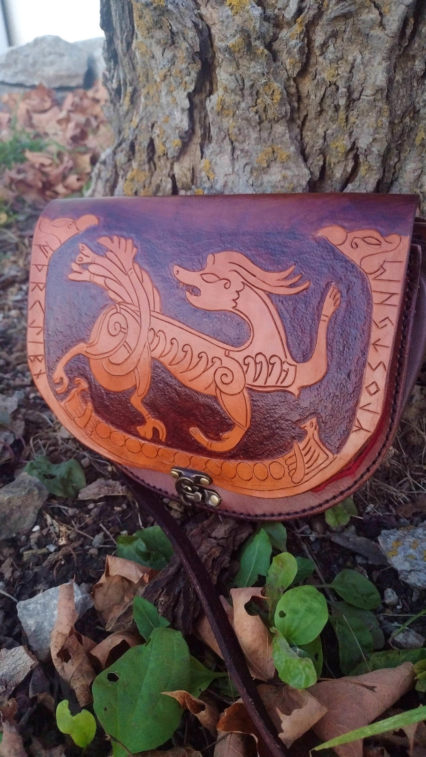 Viking Beast Leather Purse
