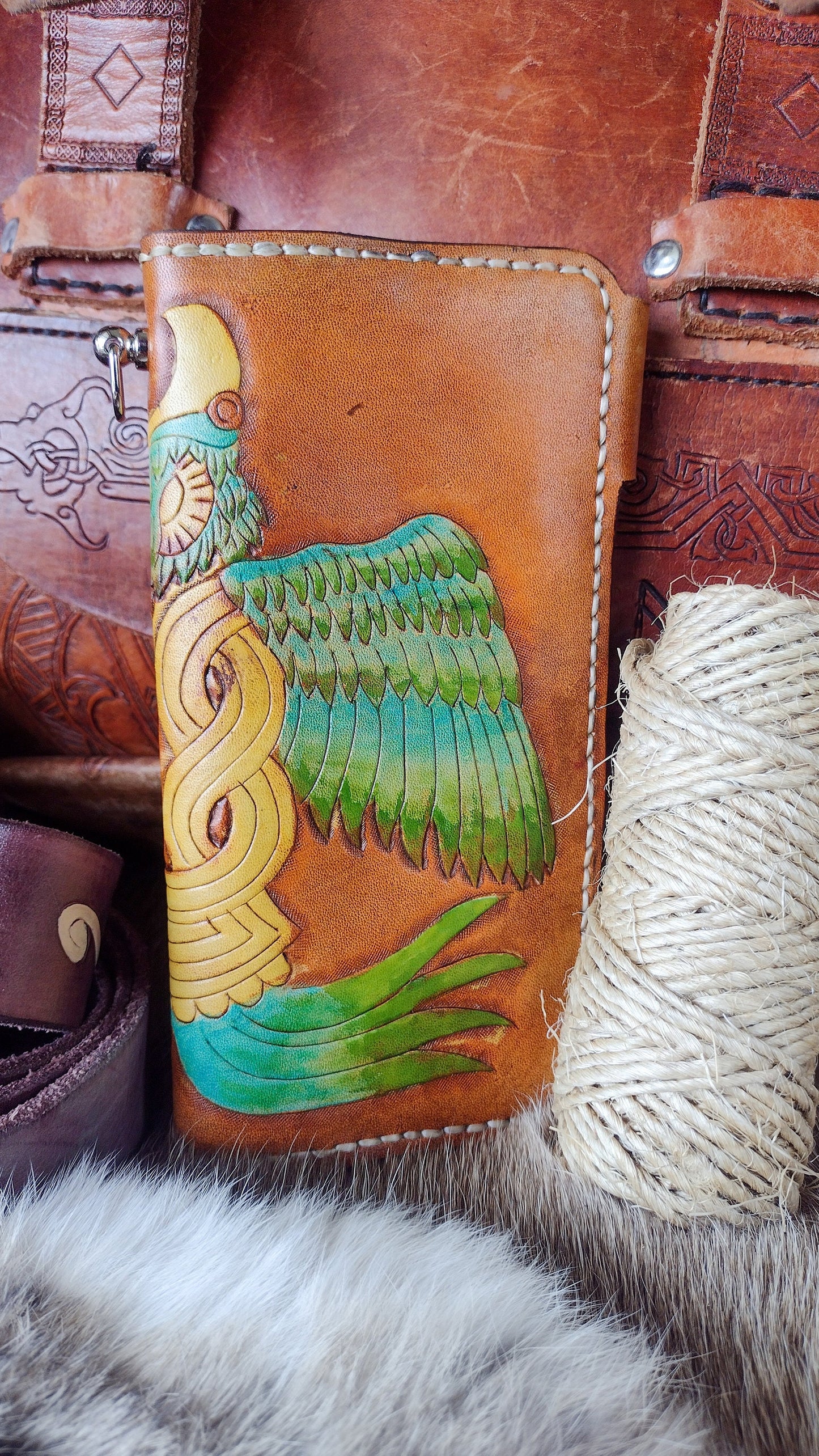 Quetzal Bird Tall Wallet