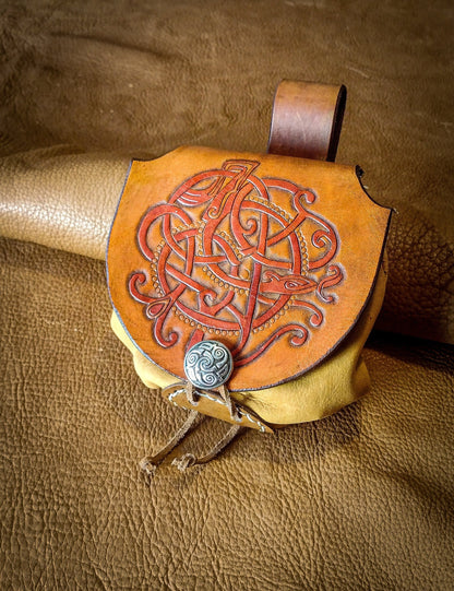 Runestone Serpent - Leather Belt Bag