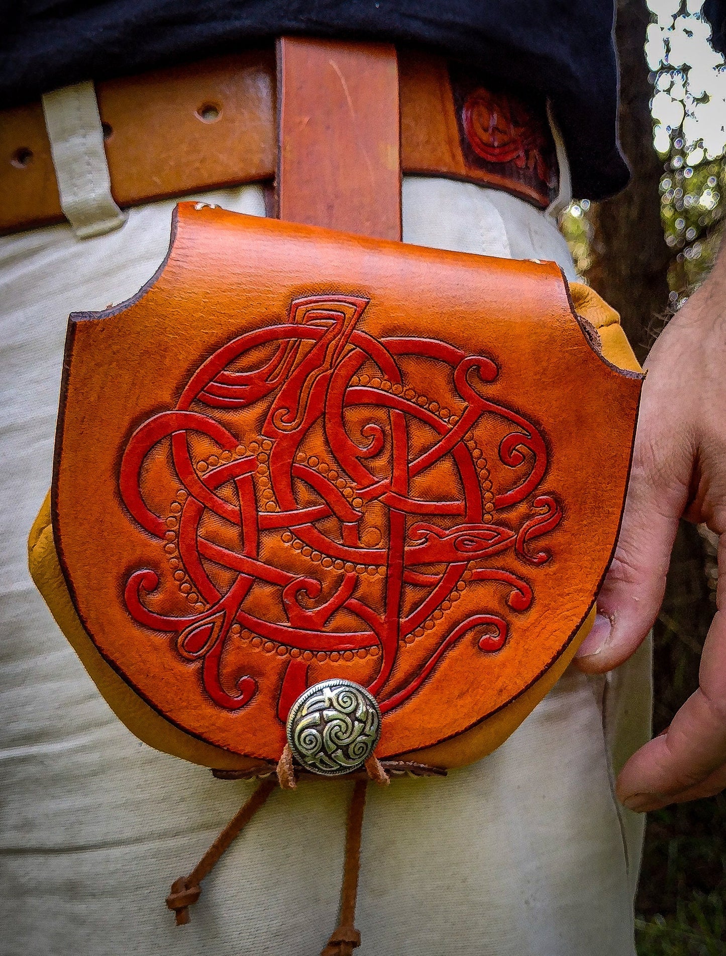 Runestone Serpent - Leather Belt Bag